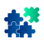Onpage-SEO von ranklike - Puzzle in blau und grün